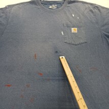 Carhartt K87 Loose Men's Blue Cotton Blend Short Sleeve Distressed T-Shirt 2XL image 5