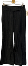 Sunny Leigh Women&#39;s Size 8 Black Pinstripe Pants Flared Metallic Detail - $17.81