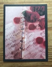Kristin Elliott Roses Flute Sheet Music Blank Notecard Artsy Valentines ... - $4.95