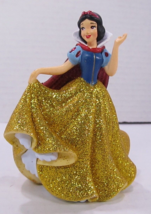 Disney Princess Snow White Cake Topper 4&quot; - PVC Figure Yellow Glitter Dress - $7.70