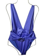 Agua Bendita Ina Flower Plunge V-Neck Large Lavender One Piece Swimsuit ... - $121.59 CAD