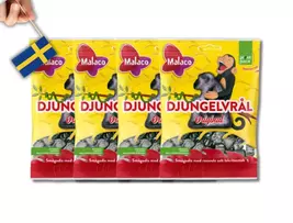 4 Bags of Djungelvrål, Swedish Licorice Candy Sweden, Swedish Salt Licorice - $13.90