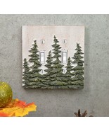 Rustic Evergreen Pine Trees Forest Wall Cover Plate 2-Pack Double Toggle... - $38.40 CAD
