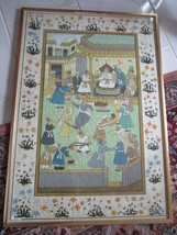  Mughal Handpainting Watercolor Print 32 X 28 Professionally Framed,Court Scene - £474.81 GBP