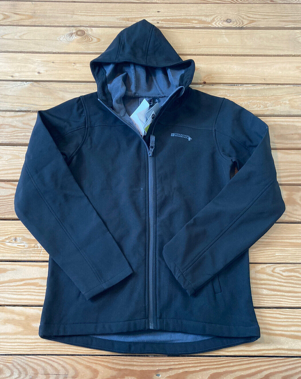 Primary image for mountain warehouse NWT $49.99 youth full zip Hooded jacket sz 13 years Black C9