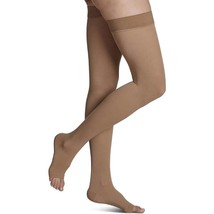 SIGVARIS Open Toe Thigh Highs Dot Top 30-40mmHg Crispa Size: SL Small Long - £67.49 GBP