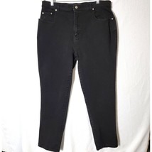 Bill Blass Womens Stretch Jeans Size 18 Regular High Rise Black Denim Vintage - $17.46