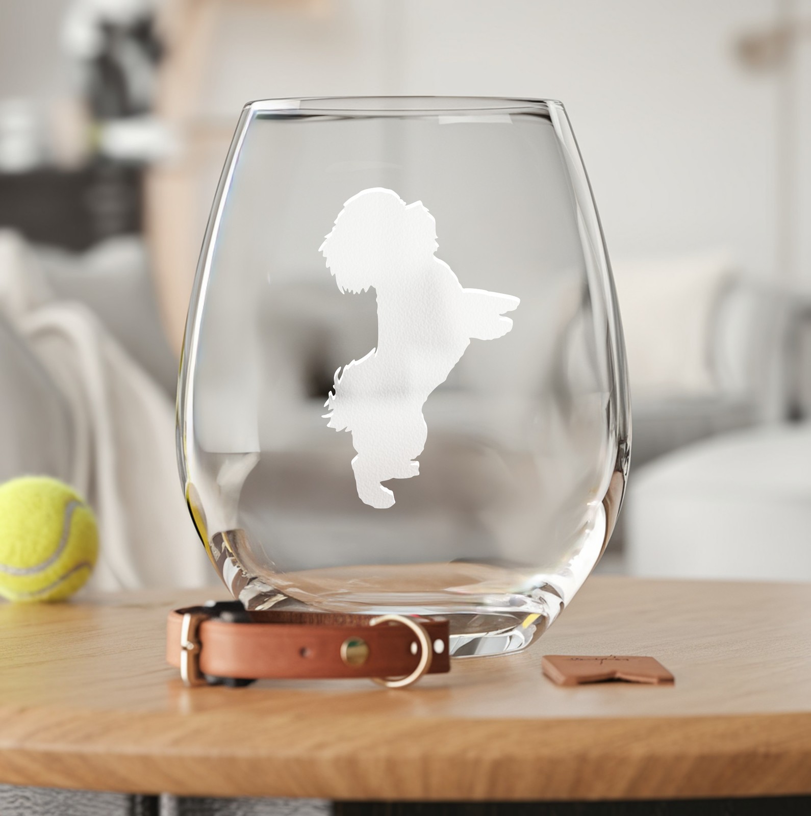 Standing Shih Tzu Etched Glasses - Wine, Champagne, Pint Glasses, Shot G... - $24.99+