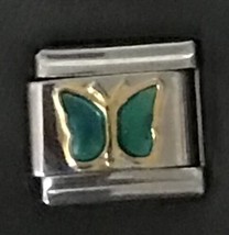 Green Butterfly Italian Charm Enamel Link K23 Style GN - £11.71 GBP