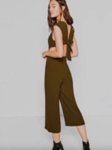 Zara Women&#39;s Crop Wide-Leg Cut Out Jumpsuit Sz XS Minimalist Simple Mode... - $31.88