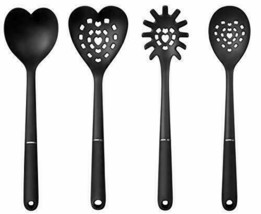 Set of 4 Kitchen Tool Set Heart Shaped Spatula Spoon Ladle Spaghetti Server - £15.81 GBP