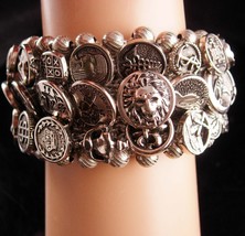 Vintage aesthetic Revival bracelet - silver BUTTONs - insect pharaoh door knocke - £179.90 GBP