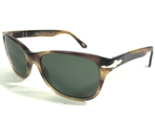 Persol Sonnenbrille 3020-s 980/31 Brown Hupe Wrap Quadrat mit Grün Gläse... - $158.58