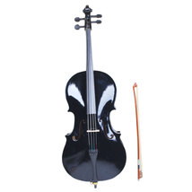 4/4 Wood Cello Bag Bow Rosin Bridge Black - £235.90 GBP