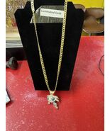 Gold Plated Chain With Power Poff Pendant - $89.10