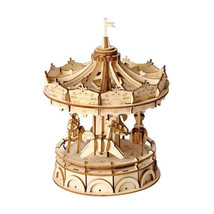 Robotime Classic 3D Wooden Puzzle Kit - Merry Go Round - £31.78 GBP