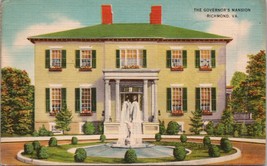 The Governor&#39;s Mansion Richmond VA Postcard PC624 - £3.84 GBP