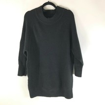 Topshop Sweater Dress Crew Neck Chunky Knit Oversized Wool Blend Black S... - $28.91