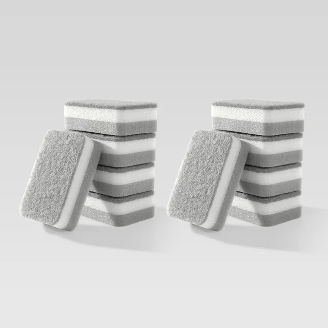 10Pcs Double-sided Cleaning Sponges Pan Pot Dish-Washing Scrubber - £7.17 GBP