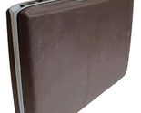 Vintage Slim Samsonite Brown Hard Shell Briefcase Attache Carry Case Wit... - $34.60