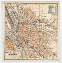 1911 Original Antique Map Of Mannheim BADEN-WÜRTTEMBERG / Germany - £15.13 GBP