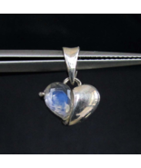 Little Sterling silver Heart shaped Pendant with a natural Blue Moonston... - $30.00