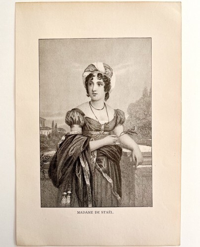 Madame De Stael Victorian Print 1901 Woman History Ephemera Antique DWP4C Item image 2