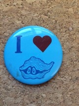 Vintage I Love Clams Pinback Button - $4.90