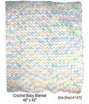 Handcrafted Crochet Afghan 48x42 Baby Blanket - £15.65 GBP