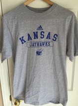 Adidas Light Grey Kansas Jayhawks Short Sleeve T Shirt Men&#39;s S - £11.82 GBP