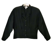 SK &amp; Company Vintage 1980’s Black Button Up Long Sleeve Detailed Shirt S... - £23.48 GBP