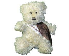 I Love Grandma Teddy Plush 9&quot; Progressive Sash Curly Tan Stuffed Animal Sitting - £8.91 GBP