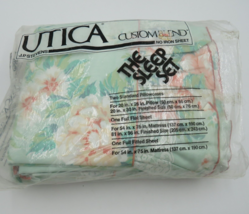 Utica JP Stevens Sheet Set 4 Piece Full Double Bed Floral Ruffle No Iron Vintage - £31.64 GBP