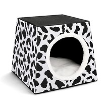 Mondxflaur Black and White Cat Beds for Indoor Cats Cave Bed 3 in 1 Pet ... - $32.99