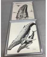 Set Of 2 Signed Peter Ott Whale Drawings - 11x9” - $24.74