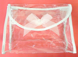 Cosmetic Makeup Organizer Bag Clear With a Bow See Thru Travel Ships Free New - £4.73 GBP