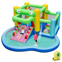 Inflatable Bounce House with Slide and Splash Pooland and 680W Blower - ... - $303.29