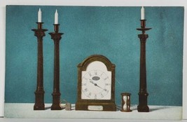 Alexandria Lodge Washington&#39;s Bed Chamber Clock Hourglass Postcard Q4 - £7.79 GBP