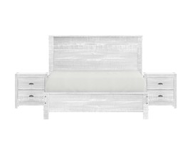 Albany Queen Bed Set w/ 2 Nightstands - White - £496.35 GBP