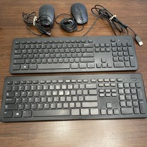 Lot 4 - Dell Keyboard KM632 Wireless (NO USB Receiver) & Wired w/ 2 wired mouse - $21.99