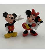 Vintage Walt Disney Mickey Mouse And Minnie Mouse Plastic Figurines - €12,16 EUR