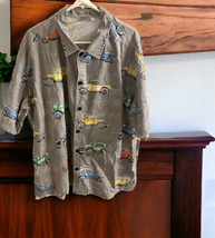 Sand Dollar Sportswear Short Sleeve Button Up Shirt Classic Vintage Cars... - $21.77
