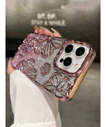 Gingerbread Glitter Electroplated 3D Floral TPU Case For iPhone 11 16 Pr... - $6.29