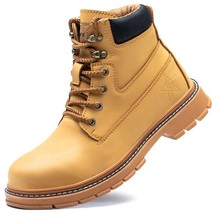 Latest Waterproof Men Leather Boots Steel Toe Cap Safety Work Shoes Anti Smashin - £59.01 GBP