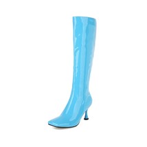 New  Patent Leather Winter Fall Women Knee High Boots Thin Heel Zipper Women Lon - £62.34 GBP