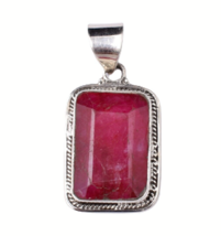 Sterling Silver Pendant Necklace Natural Ruby Jewelry PS-1100 - £54.15 GBP