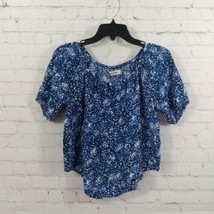 Abercrombie Kids Shirt Girls XL Blue Floral Short Sleeve Logo  - $15.99