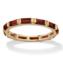 PalmBeach Jewelry Birthstone Gold-Plated Eternity Ring-January-Garnet - £24.03 GBP