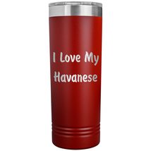 Love My Havanese v4-22oz Insulated Skinny Tumbler - Red - £26.37 GBP