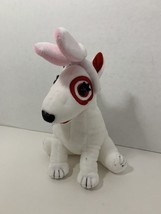 Target Bullseye plush dog white Easter bunny rabbit ears costume beanbag... - $7.91